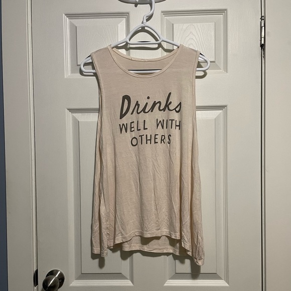 “Drinks well with others” tank top. Size medium/ large - Picture 1 of 1